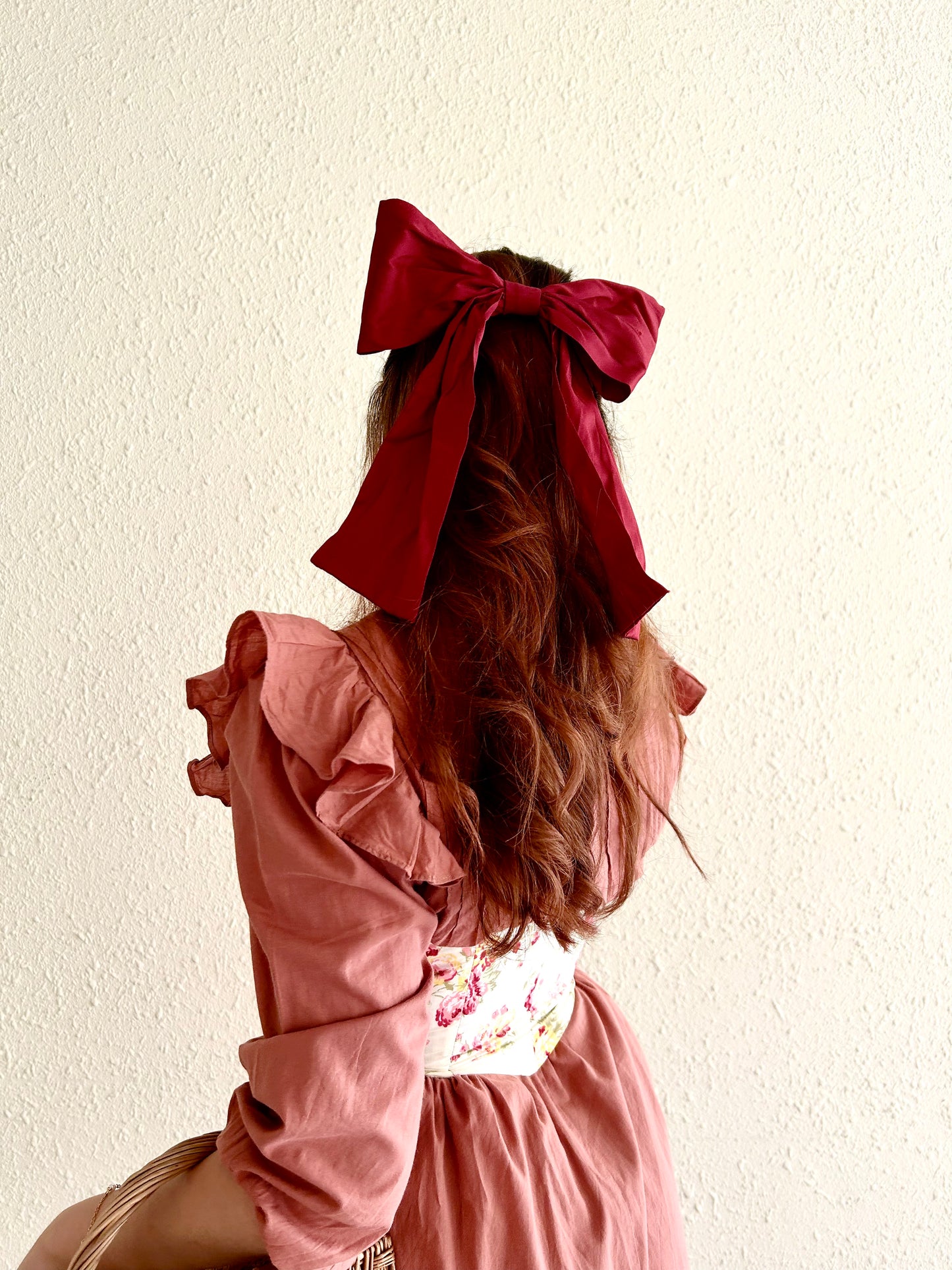 Red Omega Hair Bows (Short Ribbon)