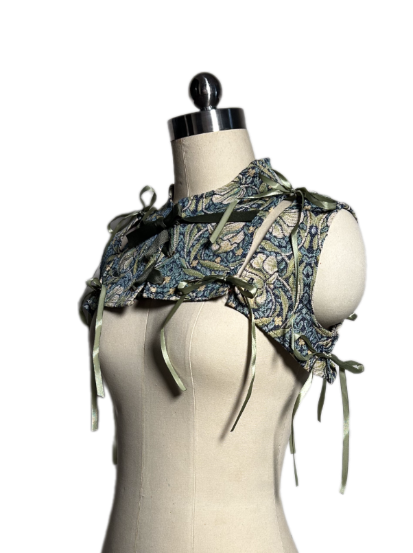 Harper Vest (Green Blue Brocade) in M