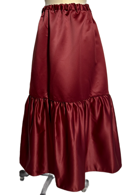 Upcycled Hemlock Maxi Skirt (Red) in M