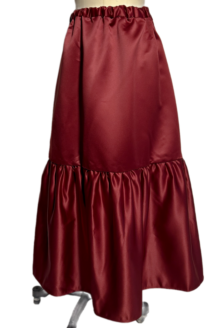 Upcycled Hemlock Maxi Skirt (Red) in M