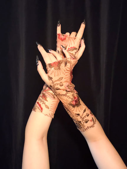 Kismet Mitts Pink Floral (L)