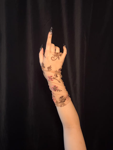 Kismet Mitts Pink Floral (M)