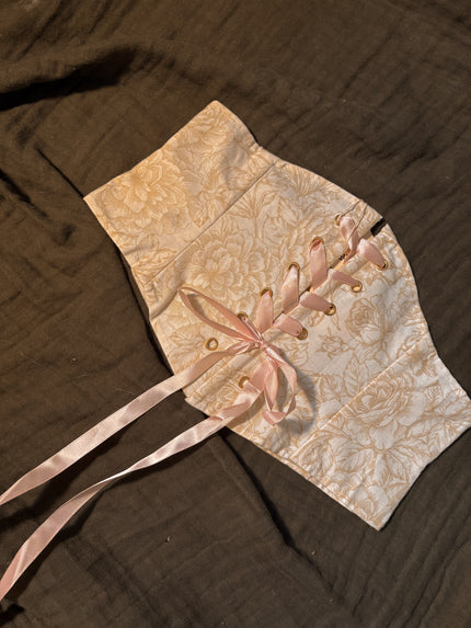Darling Waspie Corset (Ivory Bouquet) UK6/XS