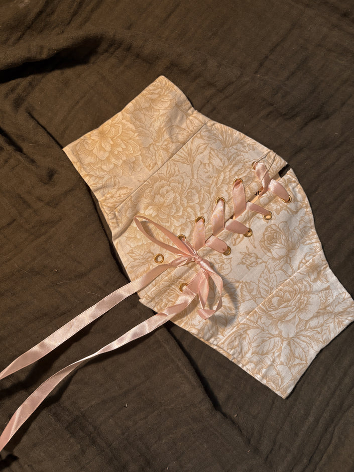 Darling Waspie Corset (Ivory Bouquet) UK6/XS