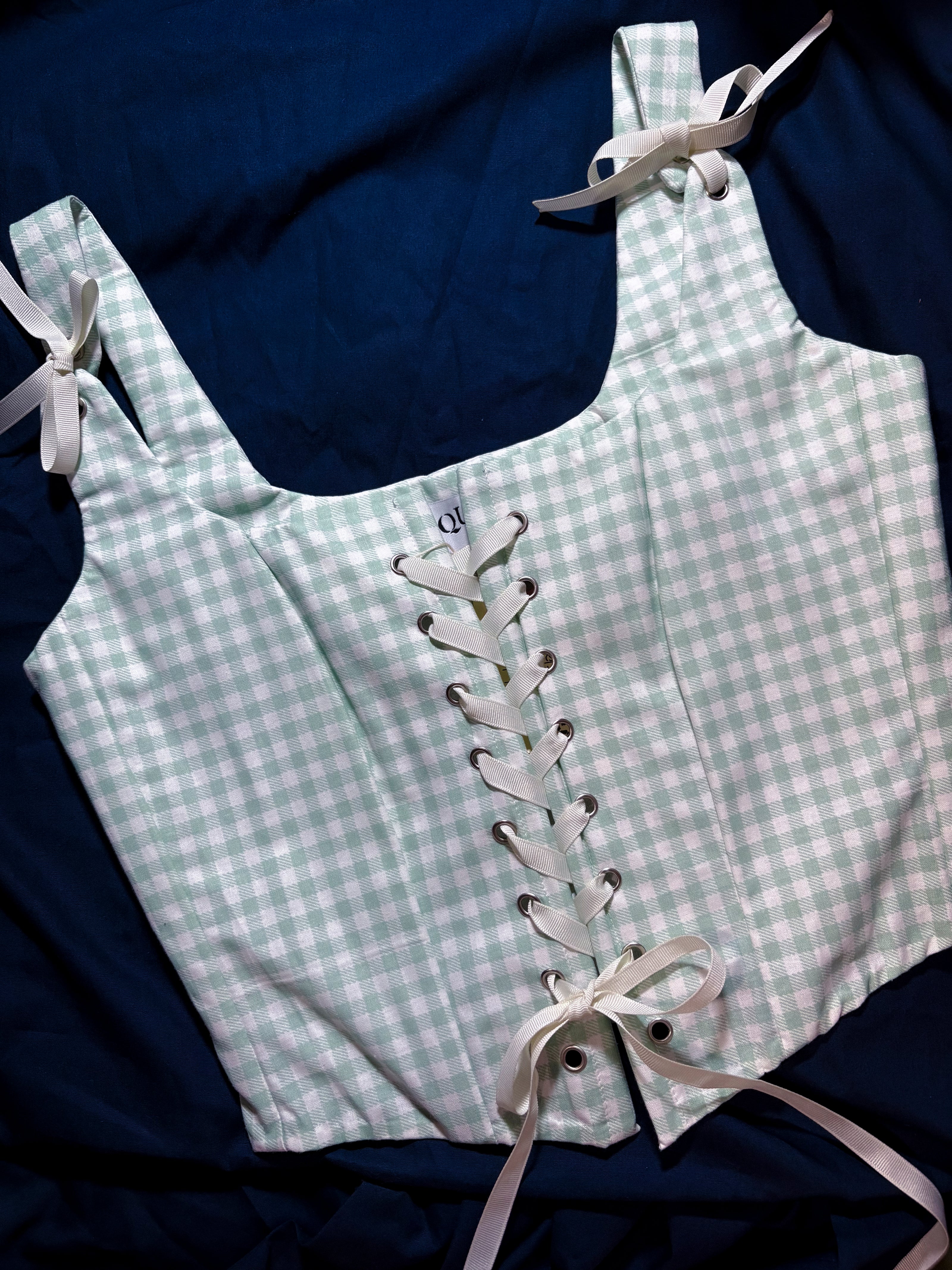 Vienna Corset Stays (Blue Checkered) in UK6/XS