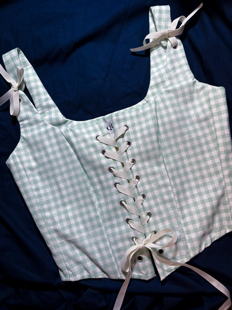 Vienna Corset Stays (Blue Checkered) in UK6/XS