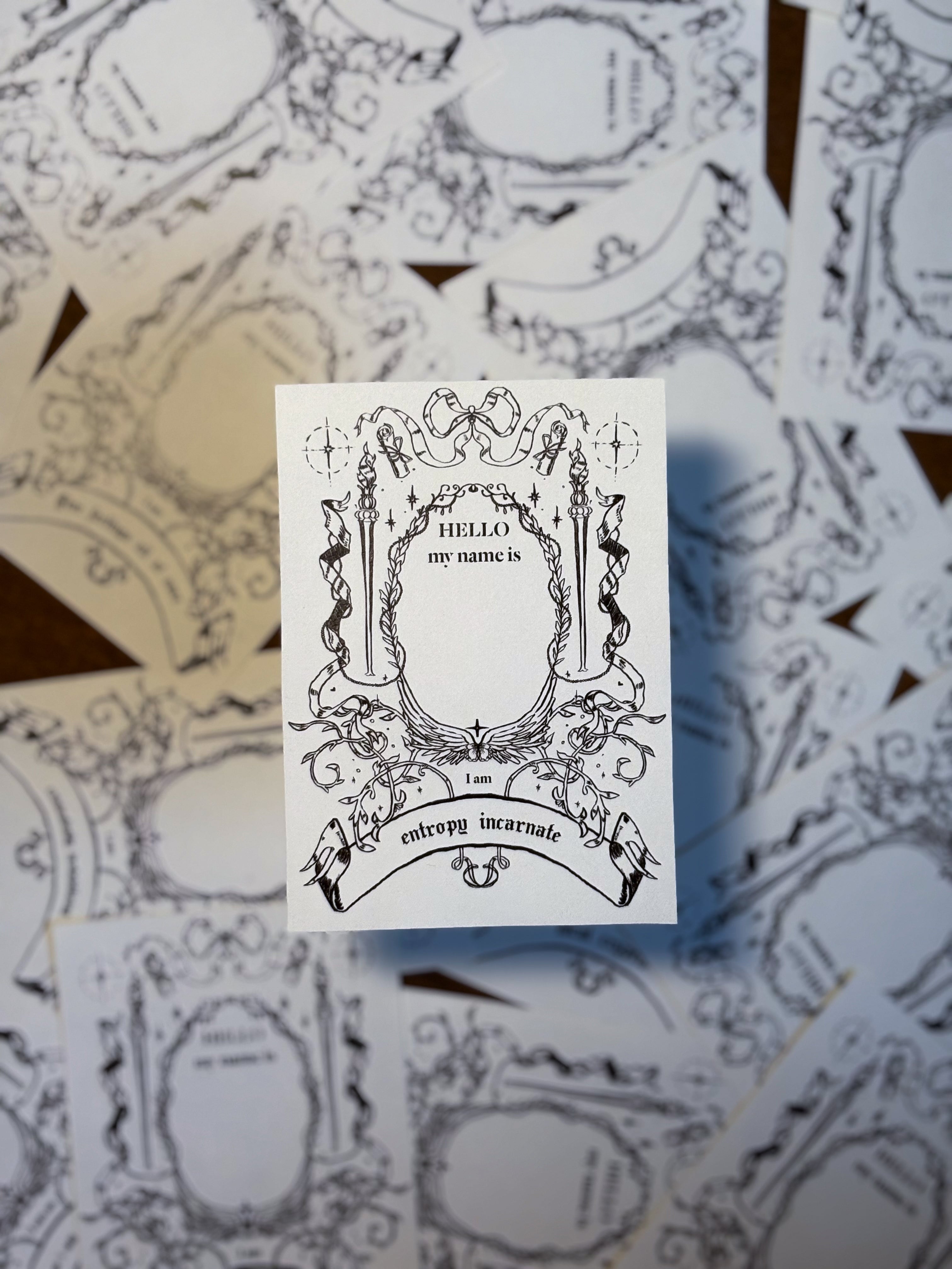 HELLO MY NAME IS.... colouring stickers