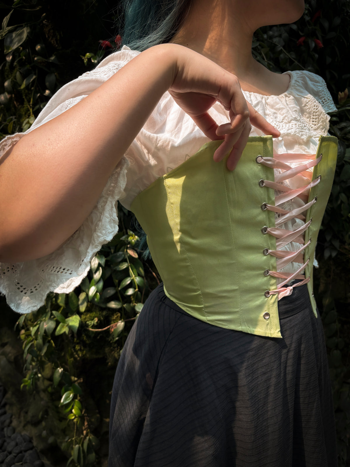 Upcycled Venus Corset (Emerald) S