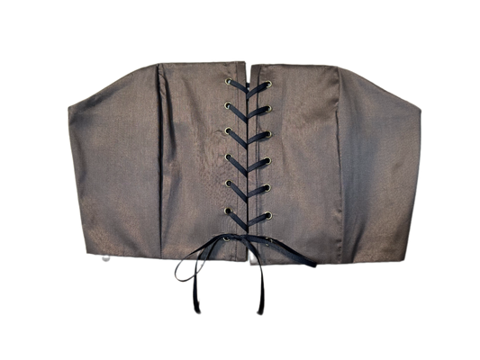 Upcycled Muse Corset (Bronzite with Black Ribbon) in L-XL
