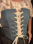Upcycled Denim Venus Corset in M/L (mid blue)