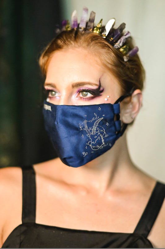 Capricorn Embroidered Mask
